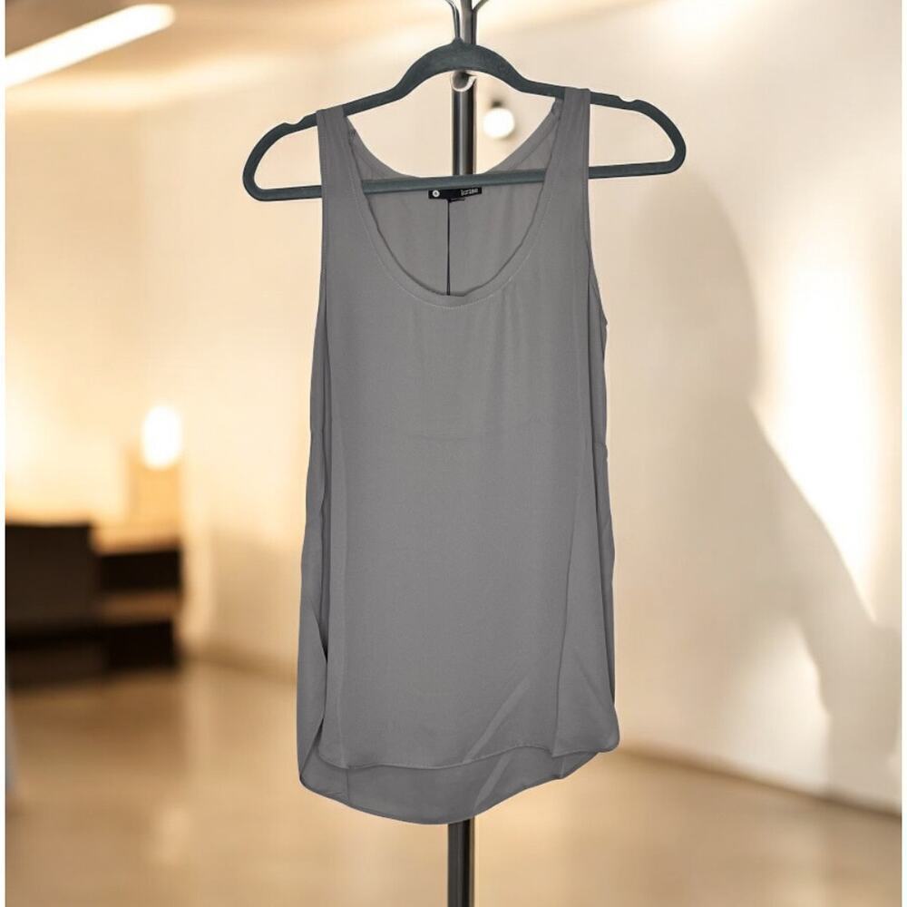 ☀️Krisa Revolve Gray Solid Scoop Neck Sleeveless Tunic Tank Top NWT
